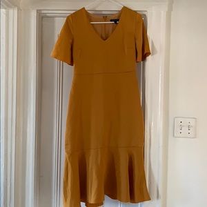 Mustard yellow cocktail dress